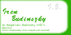 iren budinszky business card